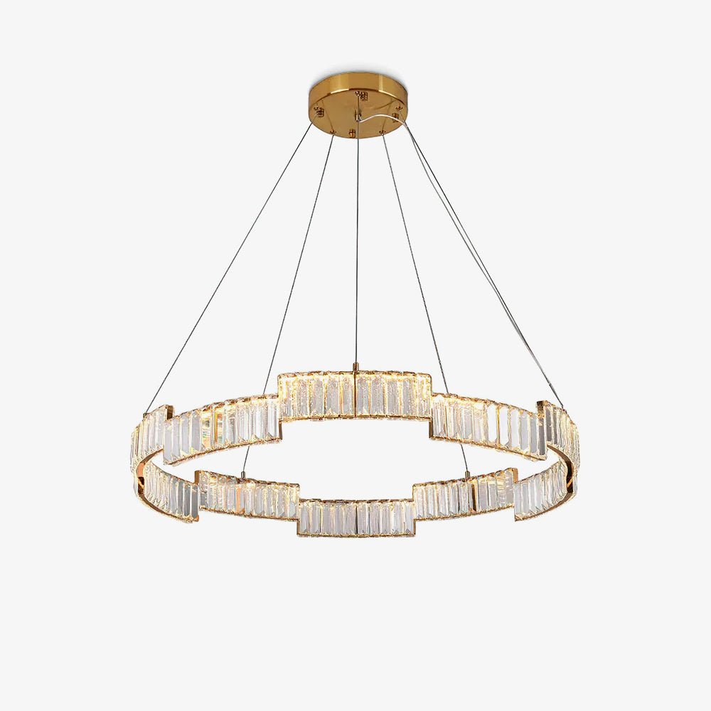 Stella Crystal Chandelier – Modern Gold LED Pendant Light for Dining Room and Foyer