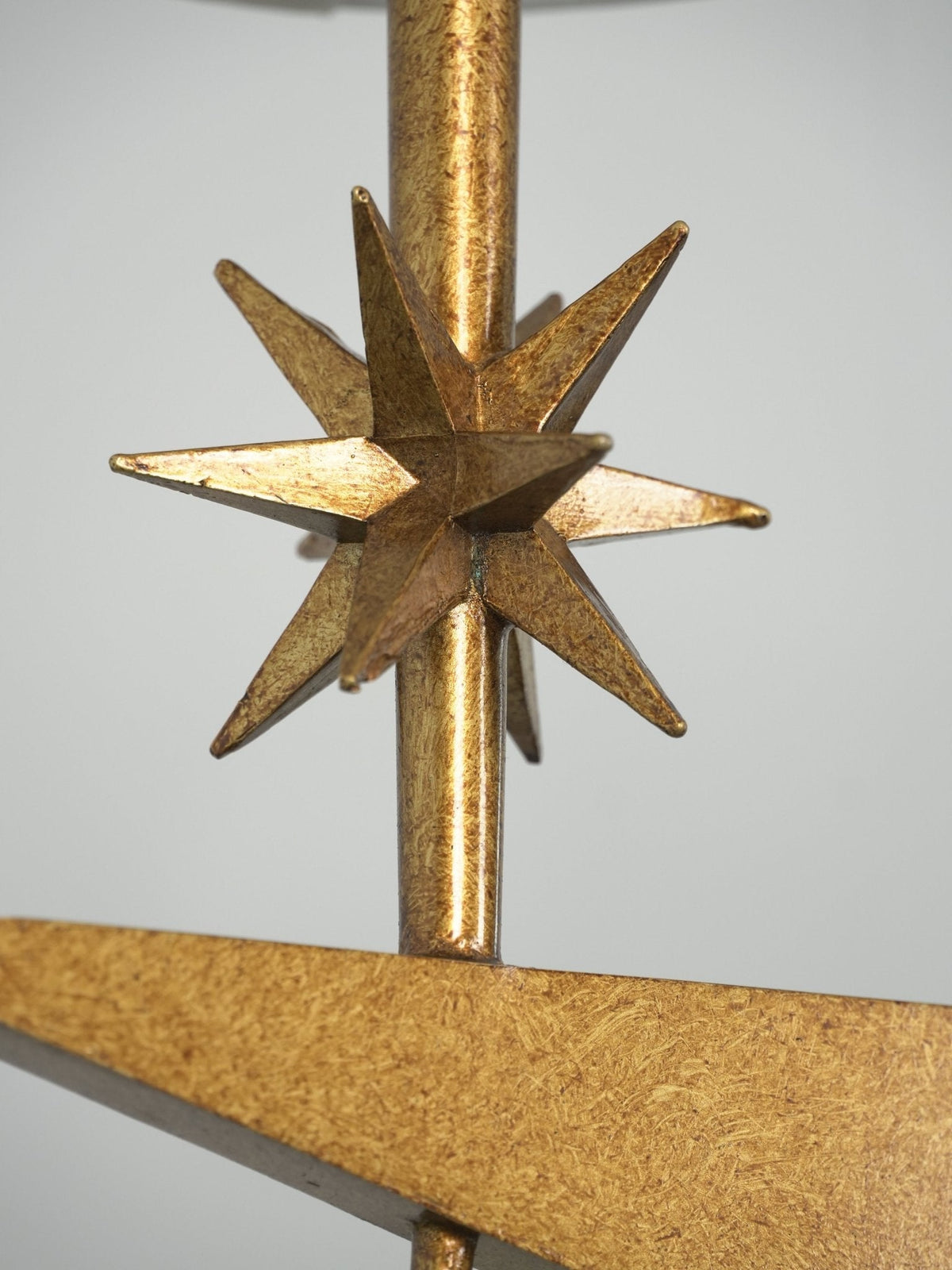 Stellar Frame Linear Chandelier in Brass with Fabric Shades