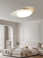 Stellar Orbit Ceiling Light — Modern Walnut LED Flush Mount