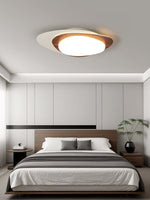 Stellar Orbit Ceiling Light — Modern Walnut LED Flush Mount