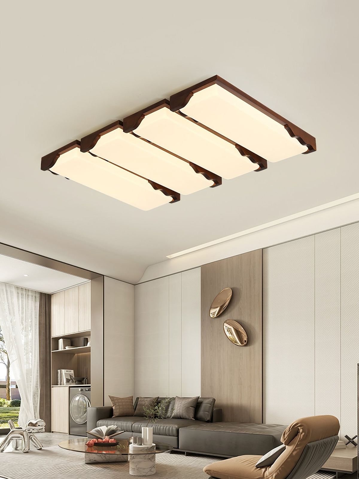 Stepped Log Ceiling Lamp