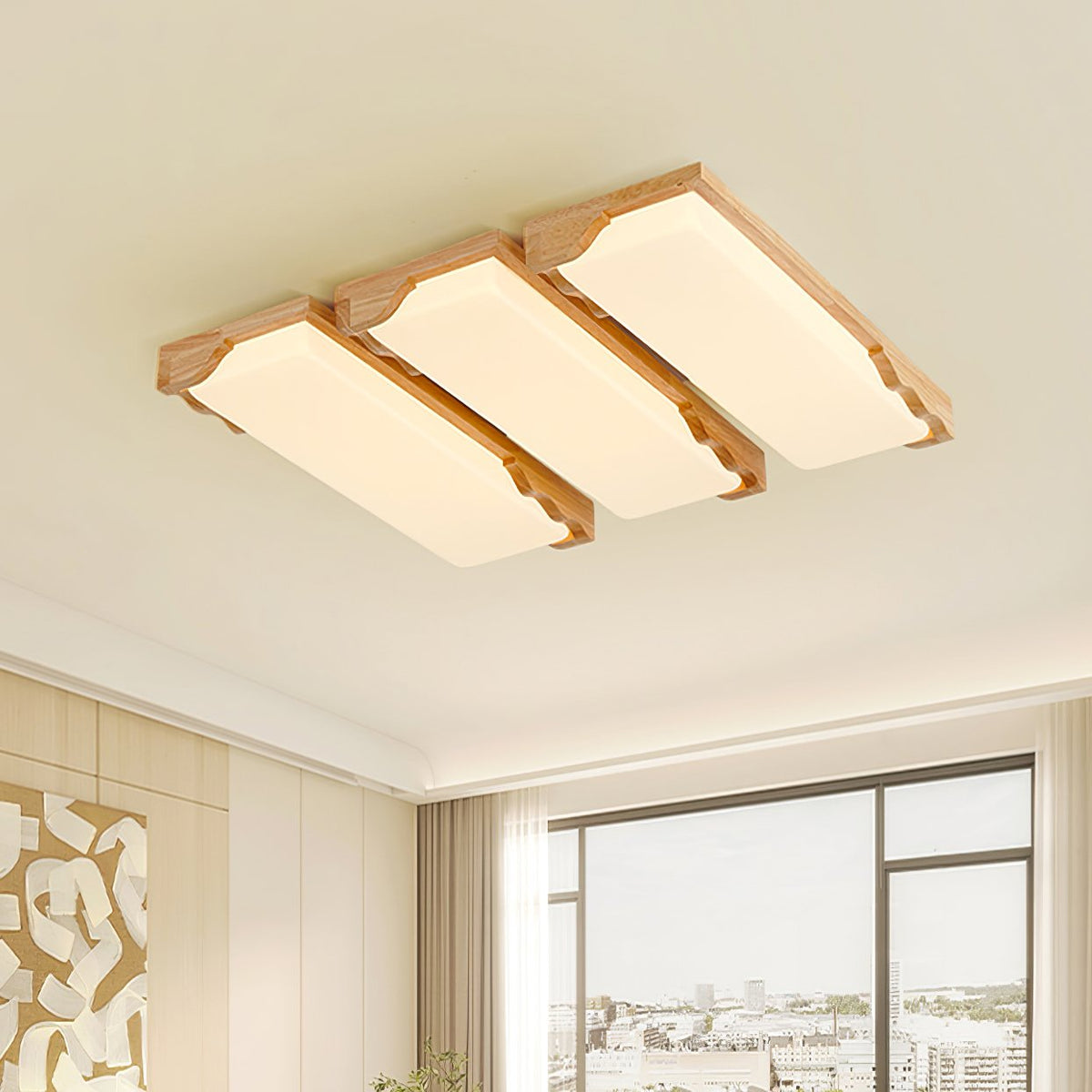 Stepped Log Ceiling Lamp