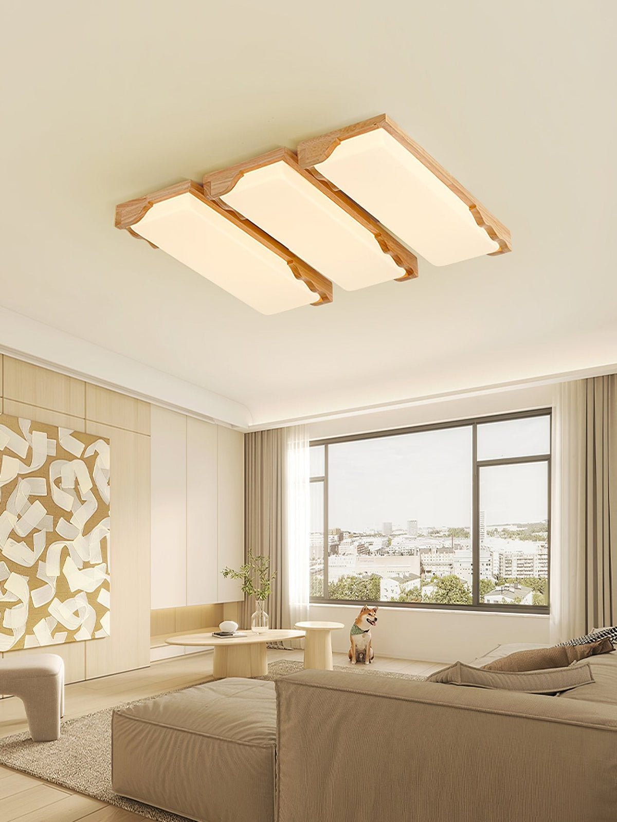 Stepped Log Ceiling Lamp