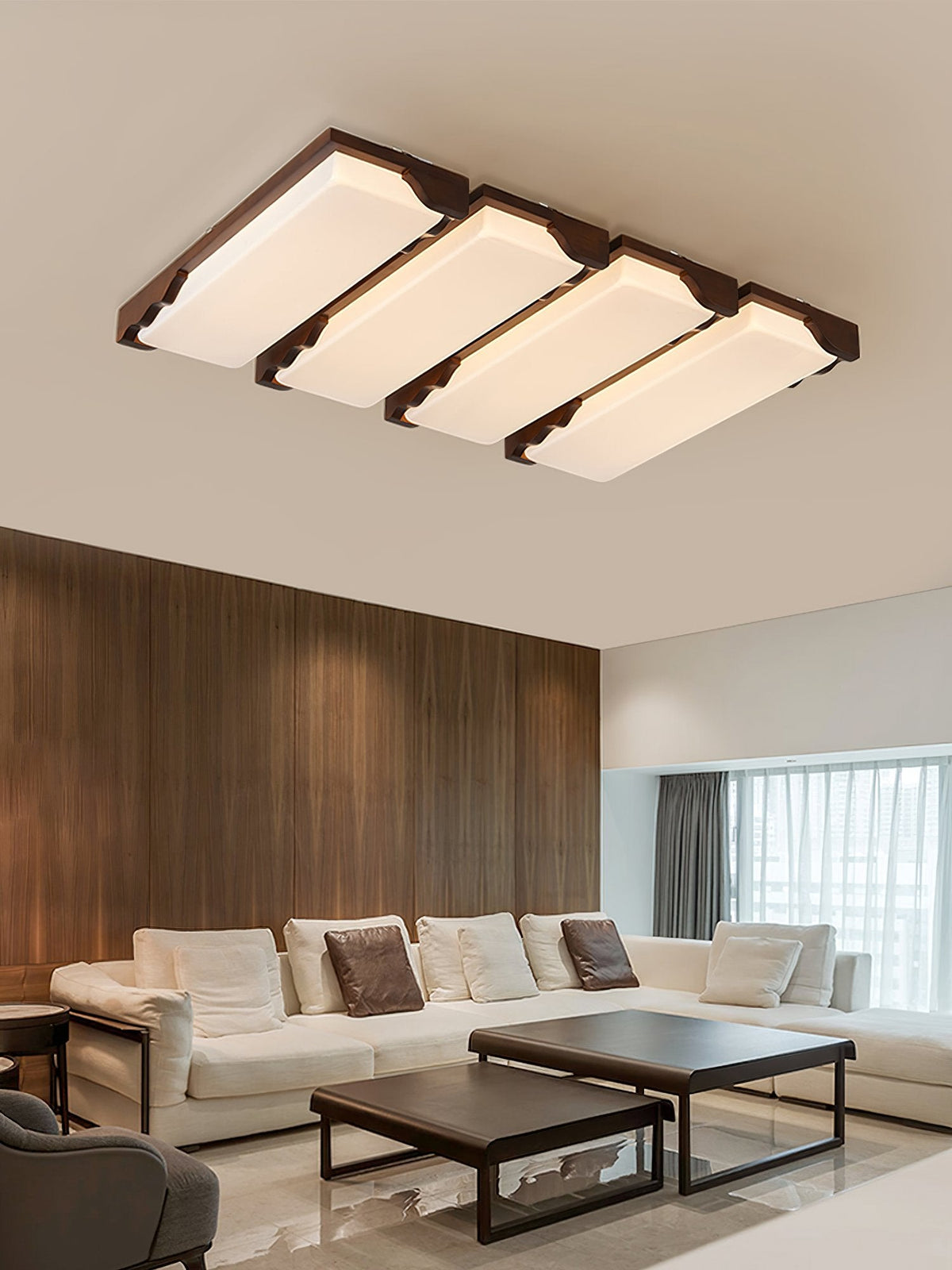 Stepped Log Ceiling Lamp