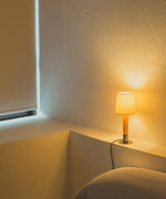 Stitched Table Lamp with Natural Parchment Shade and Wooden Base