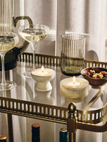 Stone Halo Candle Holder Set – Natural Marble, Jade & Travertine Tabletop Accents