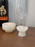 Stone Halo Candle Holder Set – Natural Marble, Jade & Travertine Tabletop Accents