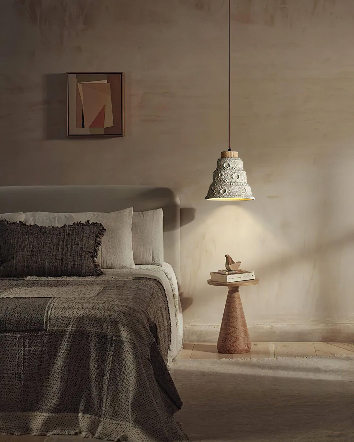 stone-bell-pendant-light