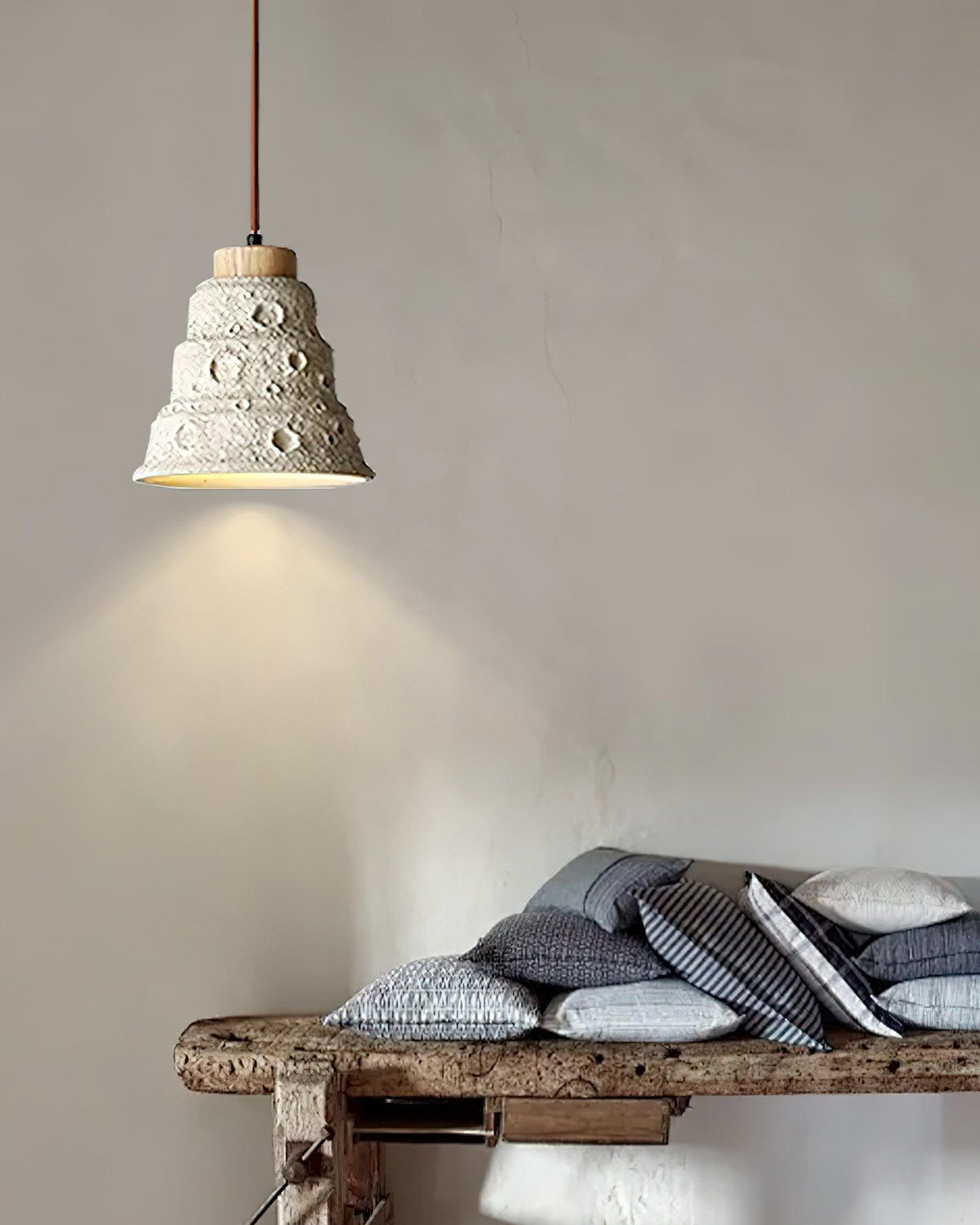 stone-bell-pendant-light