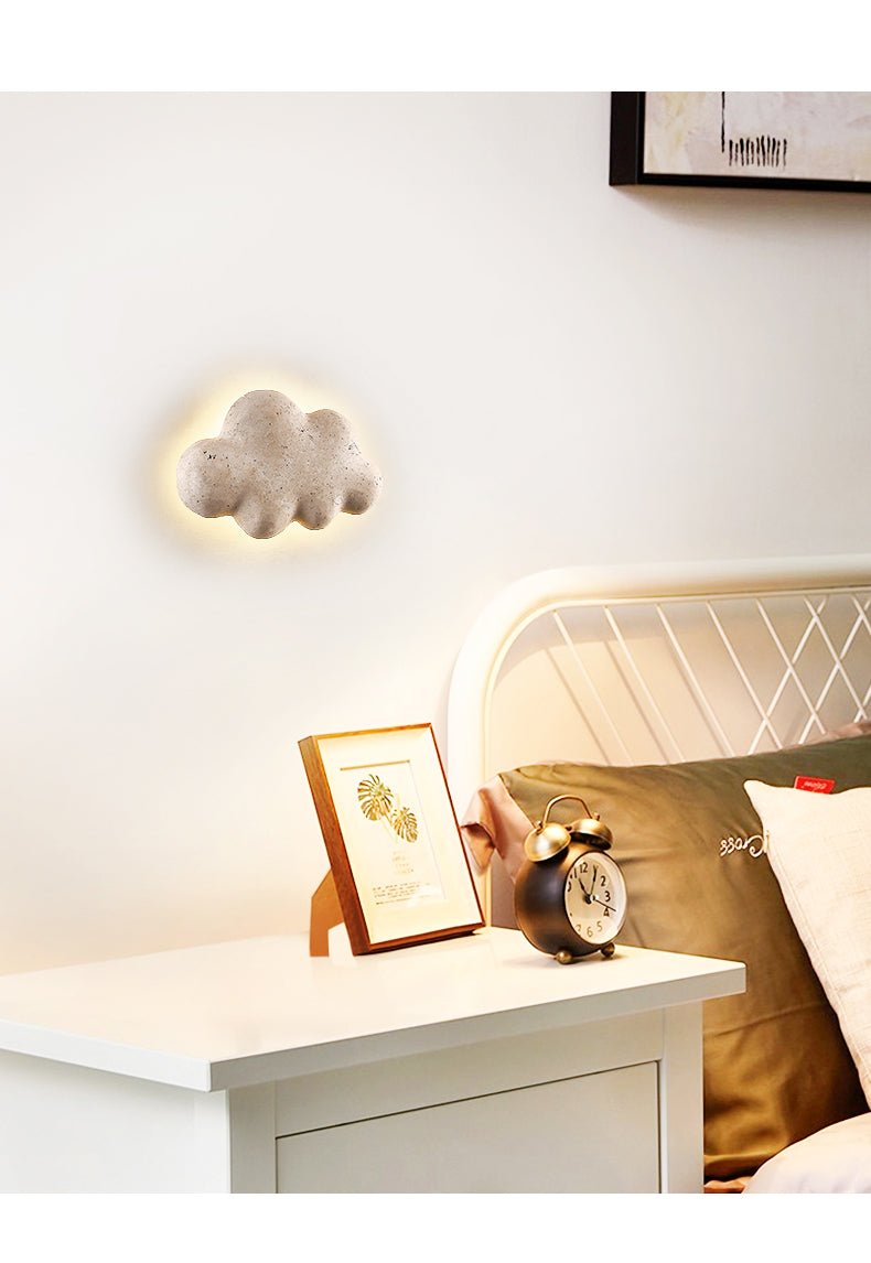 Travertine Cloud Wall Sconce with Warm LED Glow for Modern Interiors