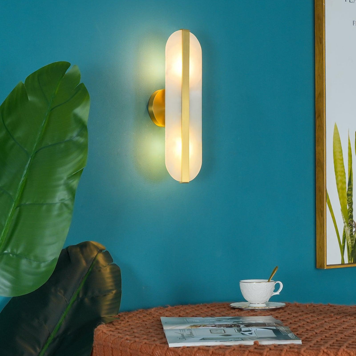 Stone Wall Alabaster Led Sconce