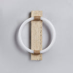 Stonek Travertine Wall Sconce with Integrated LED Ring