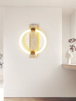 Stonek Travertine Wall Sconce with Integrated LED Ring