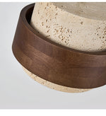 Stonova Travertine Ceiling Light in Walnut and Natural Stone