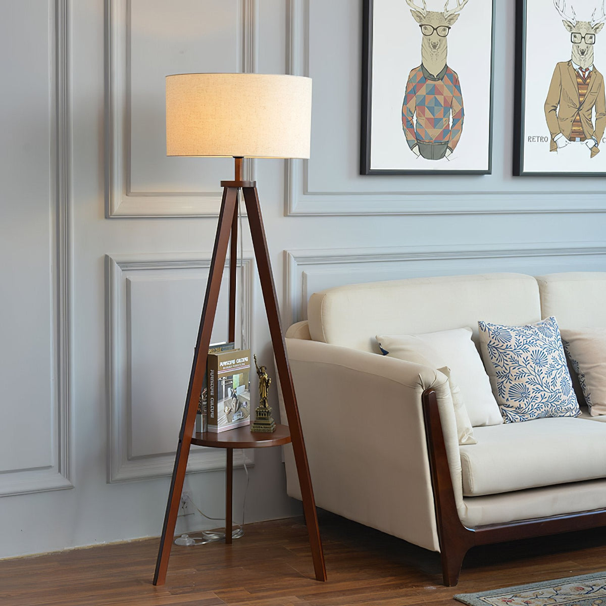 Storage Table Floor Lamp