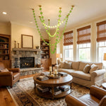 Strand Necklace Chandelier — Modern Gold & Acrylic LED Pendant Light
