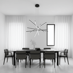 Strata Linear LED Chandelier, Modern Architectural Pendant Light for Dining Room