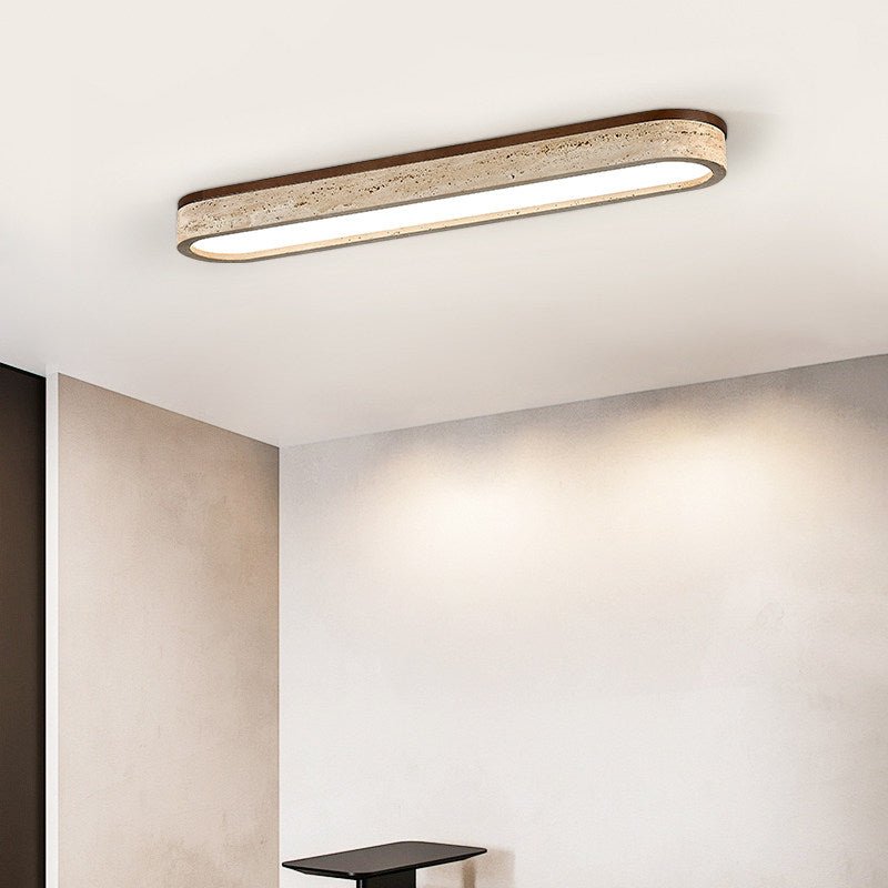 Strata Vein Linear Ceiling Light in Yellow Travertine