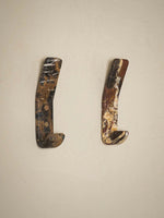 Strata Natural Marble Wall Coat Hook with Brass Accents