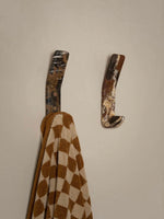 Strata Natural Marble Wall Coat Hook with Brass Accents