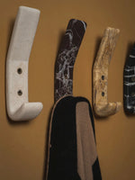 Strata Natural Marble Wall Coat Hook with Brass Accents