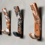 Strata Natural Marble Wall Coat Hook with Brass Accents