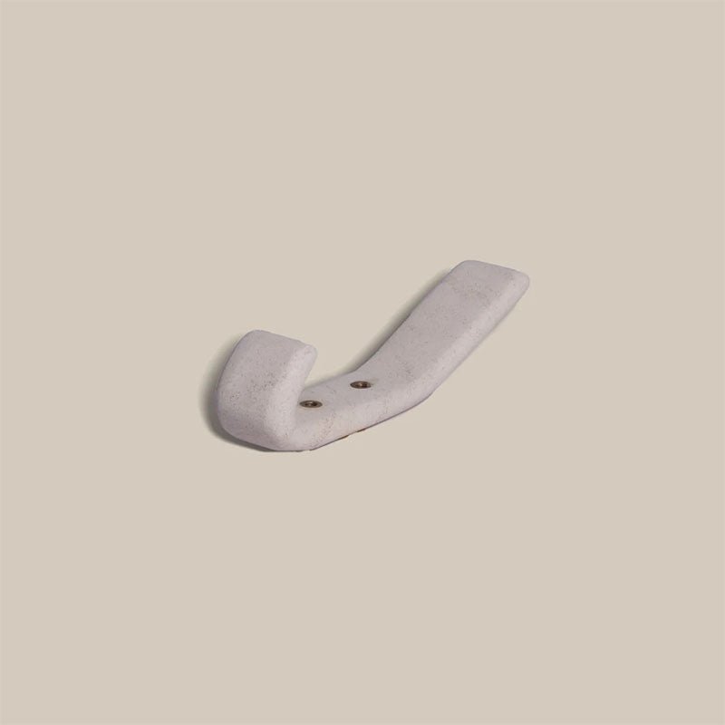 Strata Natural Marble Wall Coat Hook with Brass Accents