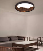 Strata Topographic Wood LED Ceiling Light, Modern Flush Mount