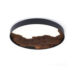 Strata Topographic Wood LED Ceiling Light, Modern Flush Mount