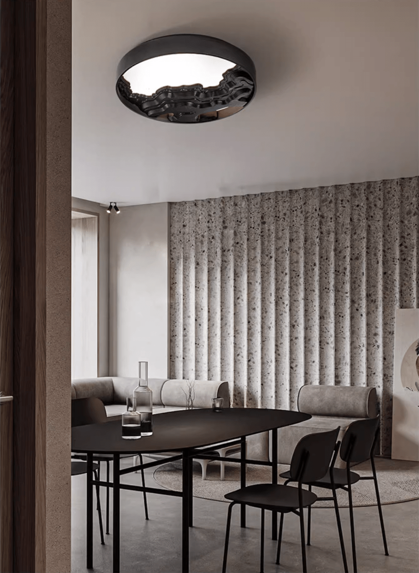 Strata Topographic Wood LED Ceiling Light, Modern Flush Mount