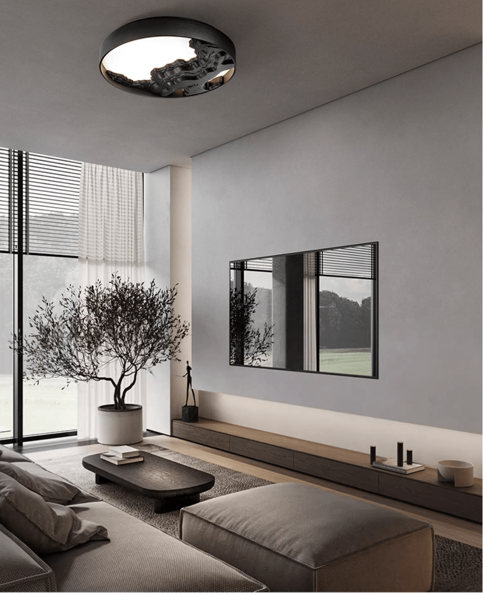 Strata Topographic Wood LED Ceiling Light, Modern Flush Mount