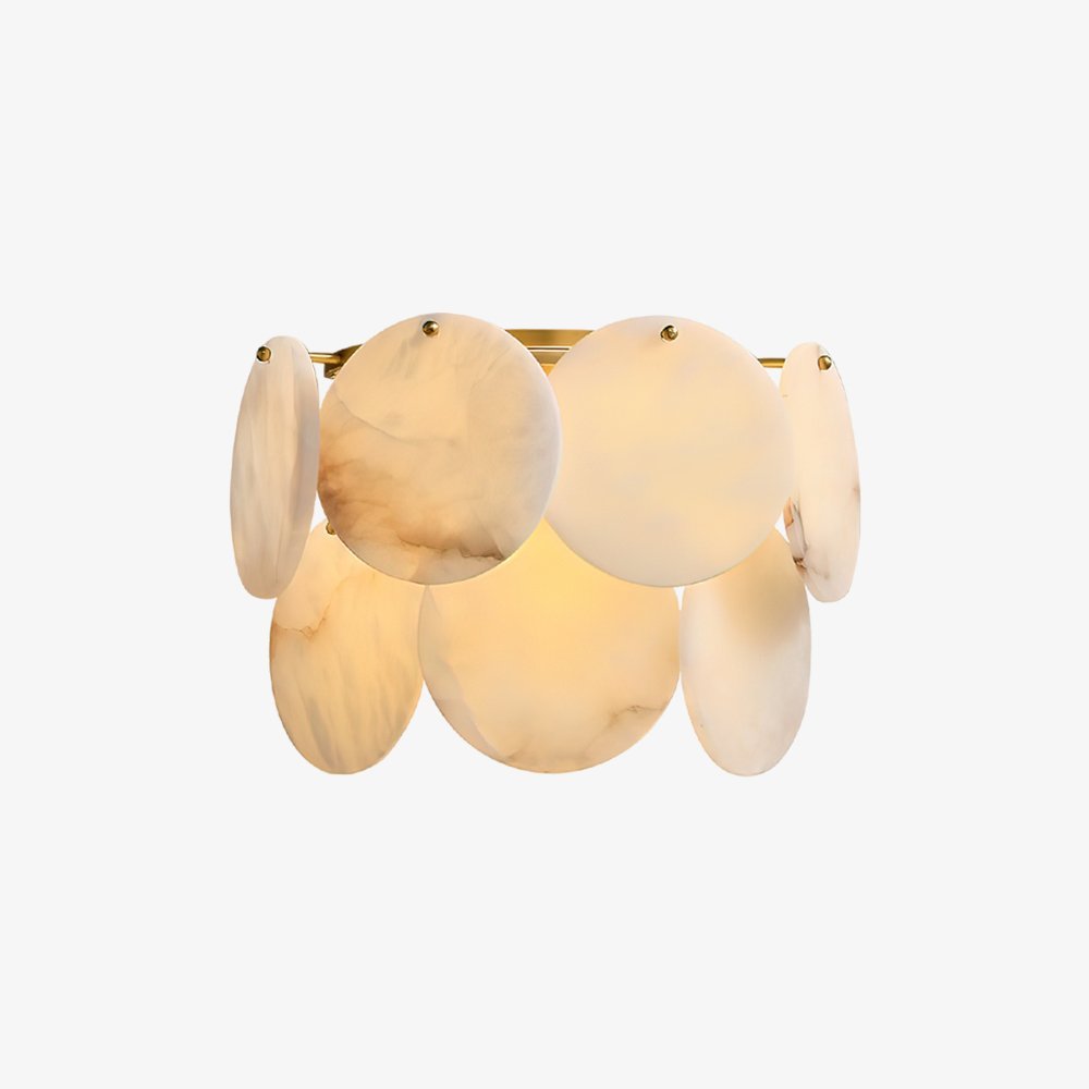 Strata Lumina Alabaster Wall Sconce in Brass Finish