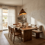 Strata Wood Pendant Light – Sculptural Layered Wood Hanging Lamp for Dining & Living Spaces