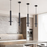 Strato Line Travertine Pendant Light – Modern Brass or Black Cylinder