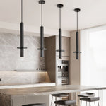 Strato Line Travertine Pendant Light – Modern Brass or Black Cylinder