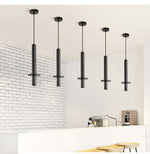 Strato Line Travertine Pendant Light – Modern Brass or Black Cylinder