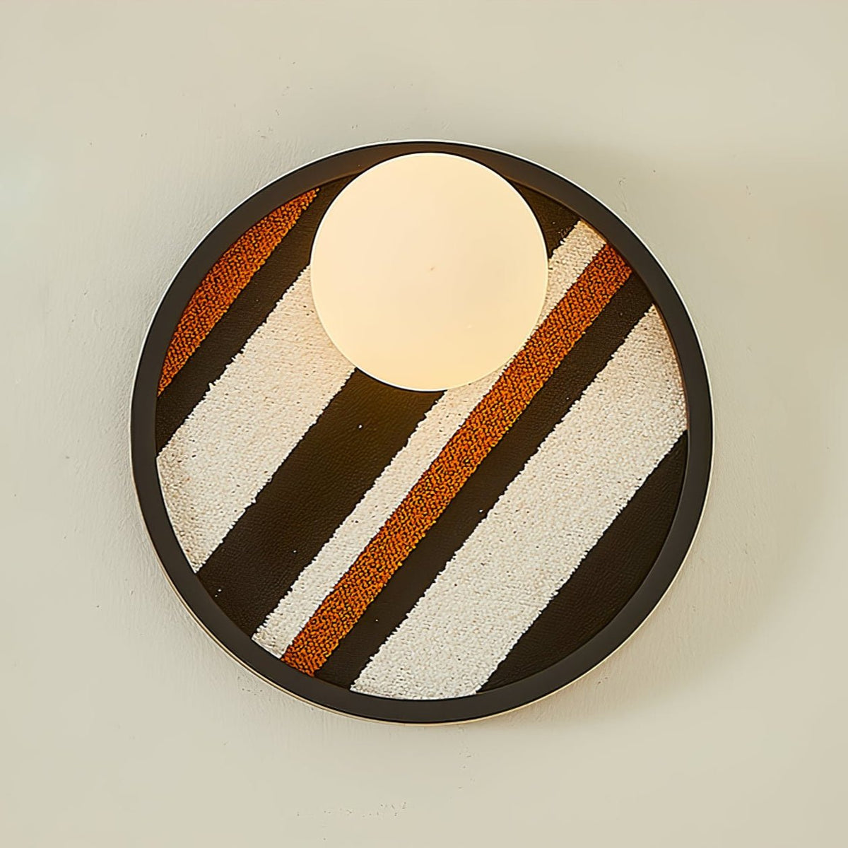Strato Orbit Modern Wall Sconce with Textured Fabric Shade