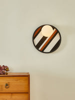 Strato Orbit Modern Wall Sconce with Textured Fabric Shade