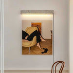 Stravik Plug-in Wall Light in Yellow Travertine – Modern LED Sconce