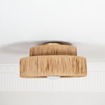 Handwoven Raffia Ceiling Lamp – Natural Straw Pendant Light for Modern Interiors