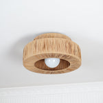 Handwoven Raffia Ceiling Lamp – Natural Straw Pendant Light for Modern Interiors
