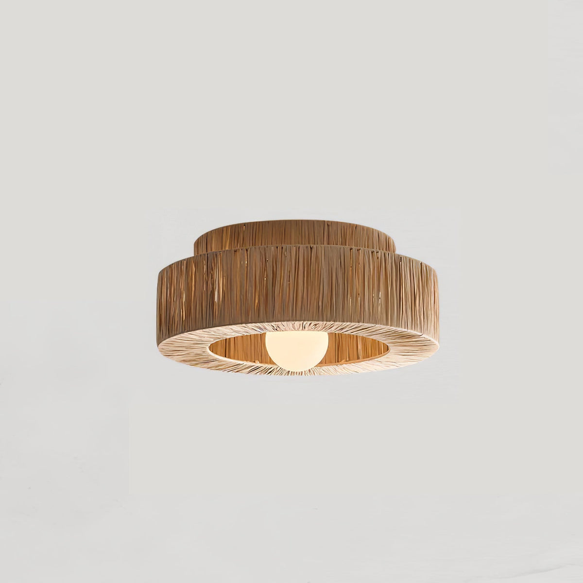 Handwoven Raffia Ceiling Lamp – Natural Straw Pendant Light for Modern Interiors
