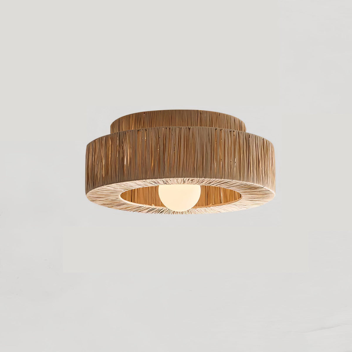Handwoven Raffia Ceiling Lamp – Natural Straw Pendant Light for Modern Interiors