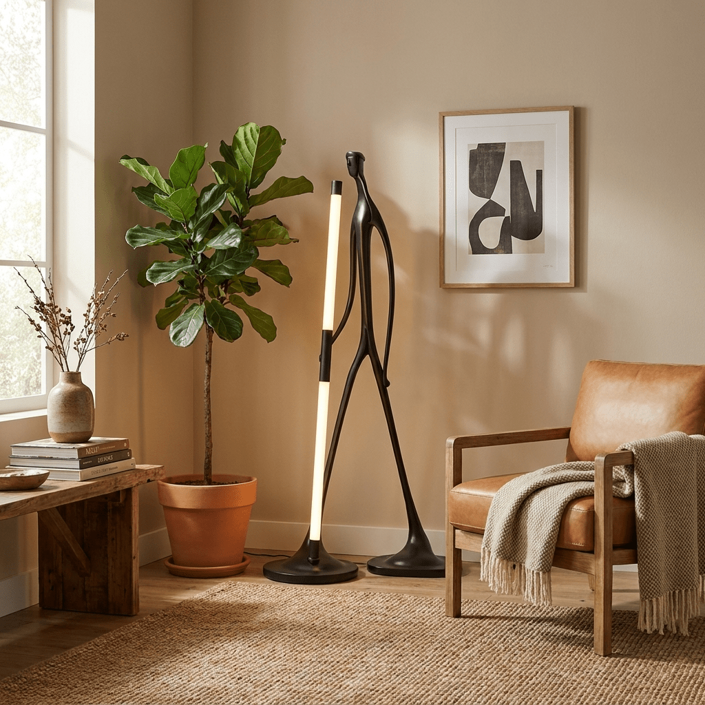 Stride Figure Sculptural Floor Lamp with Integrated LED