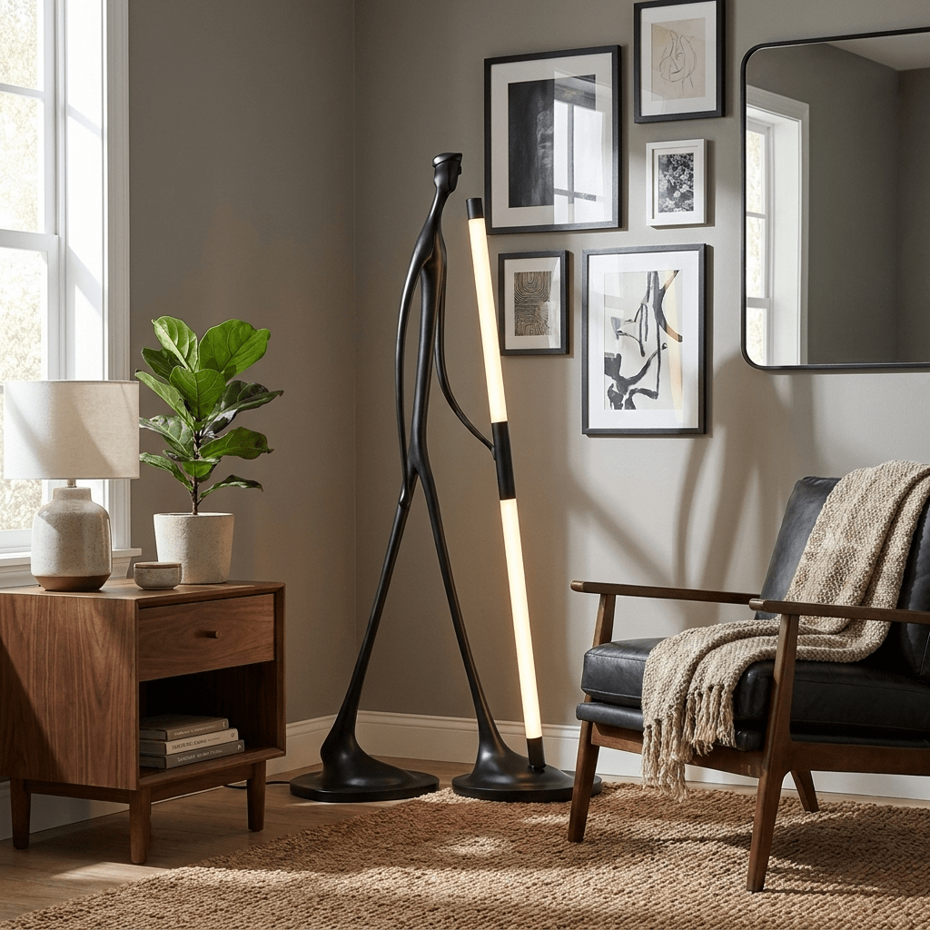 Stride Figure Sculptural Floor Lamp with Integrated LED