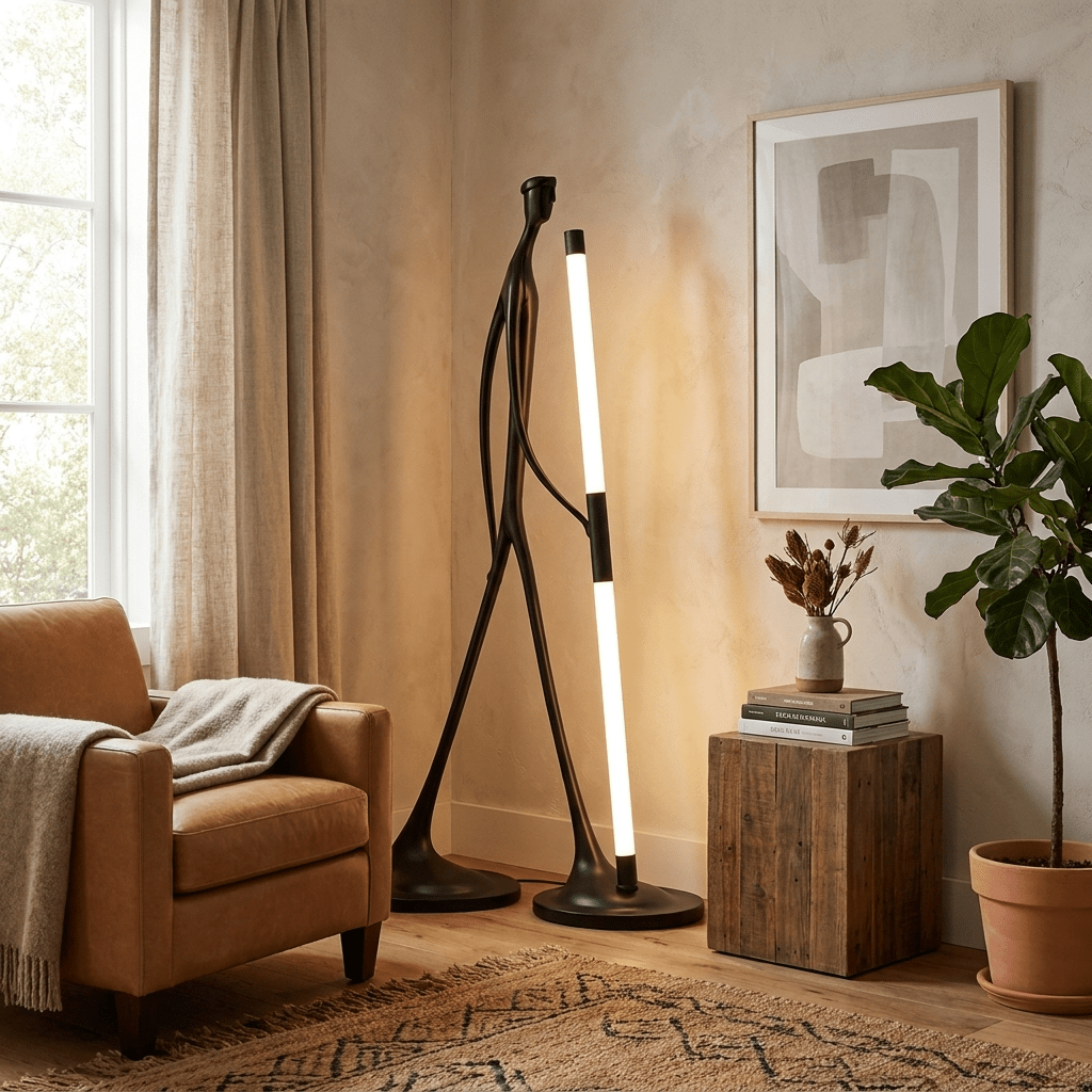 Stride Figure Sculptural Floor Lamp with Integrated LED