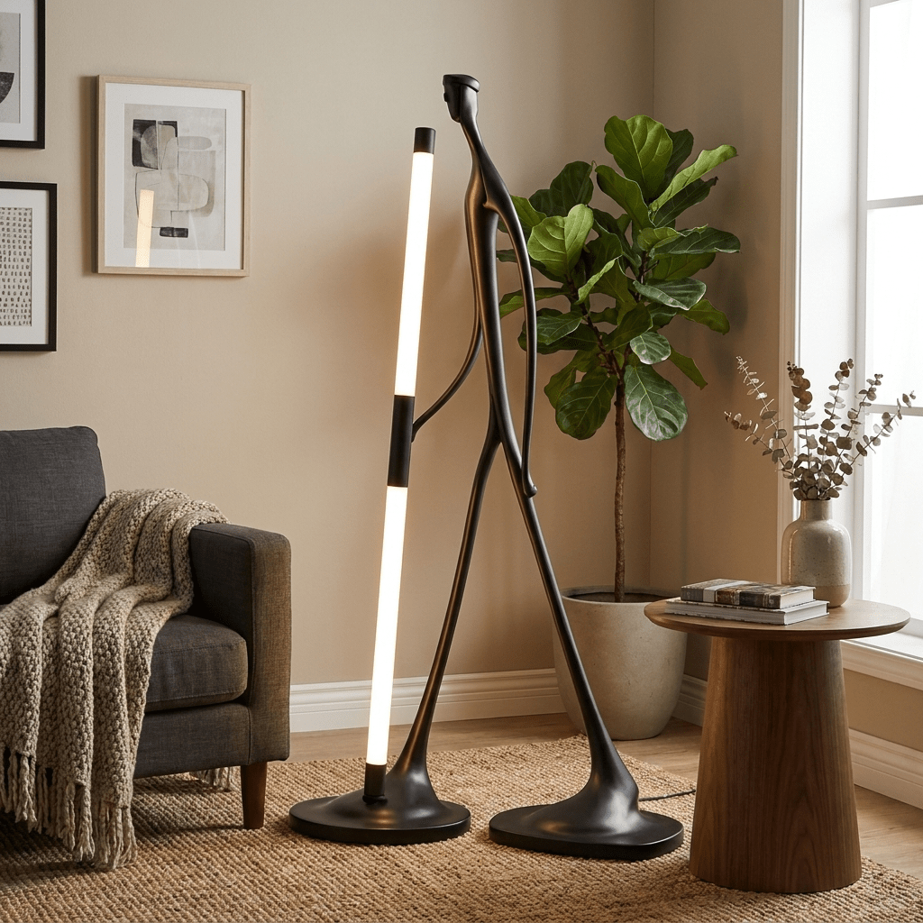Stride Figure Sculptural Floor Lamp with Integrated LED