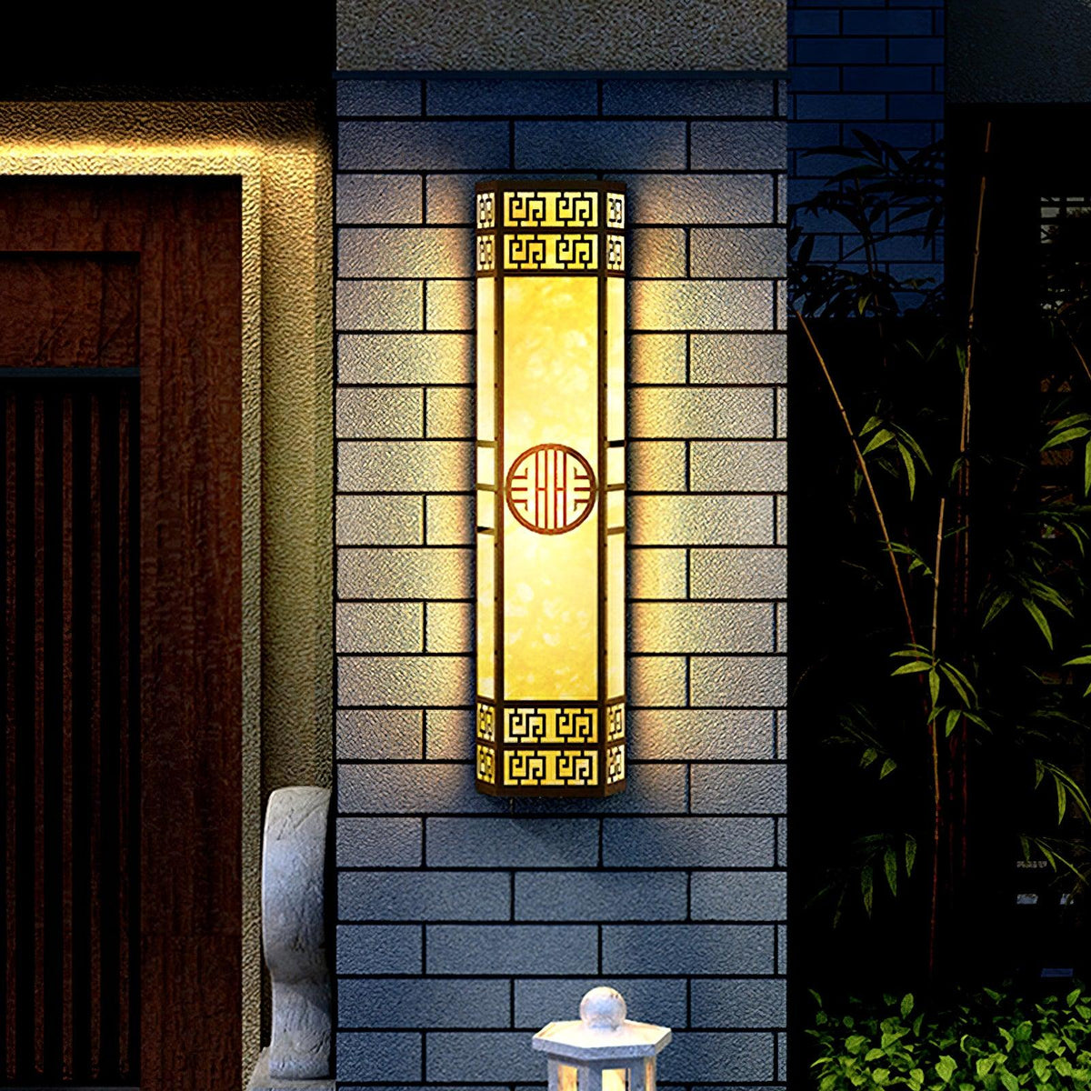 Stripe Outdoor Wall Light – Modern Alabaster LED Sconce