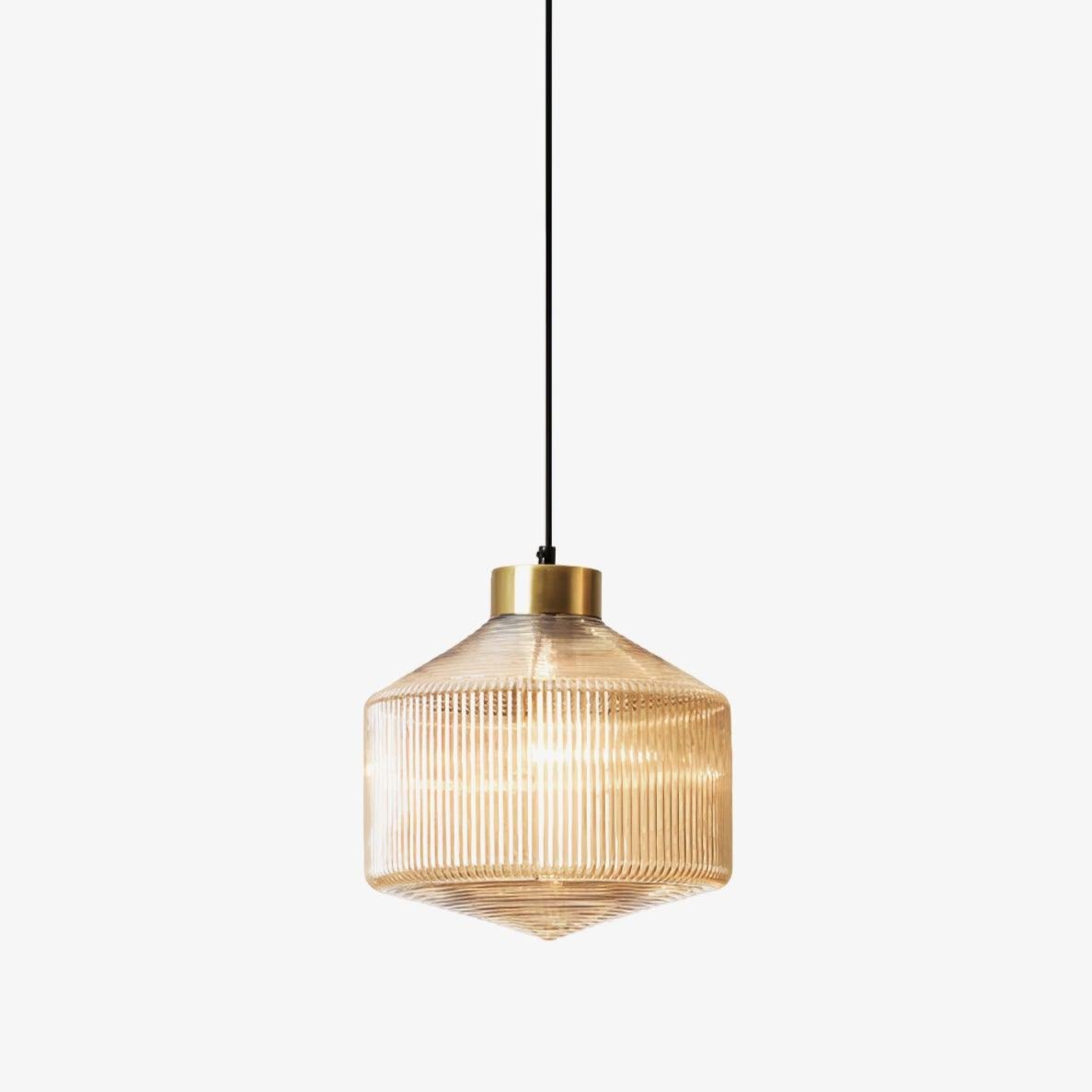 Art Glass Spinning Top Pendant Light in Gold for Dining & Living Spaces