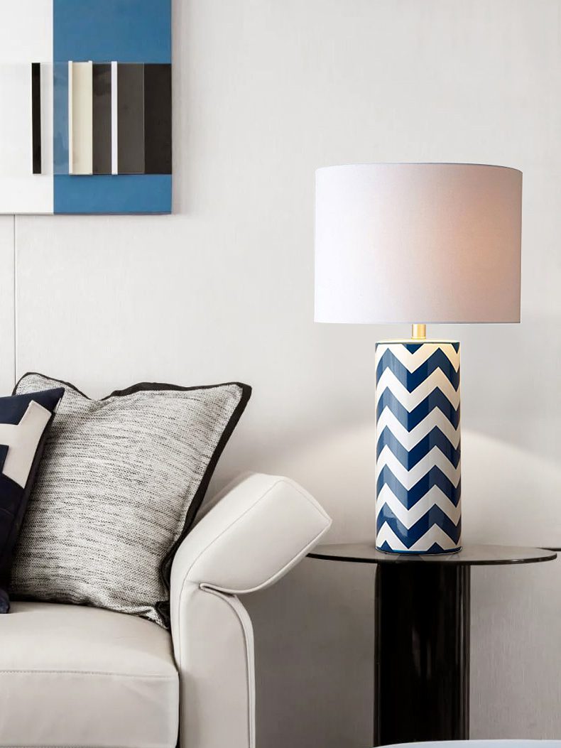 Striped Wave Ceramic Table Lamp